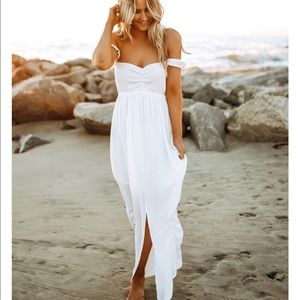 White maxi dress
